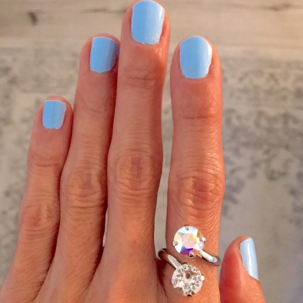 Aurora Borealis + Clear Crystal Ring